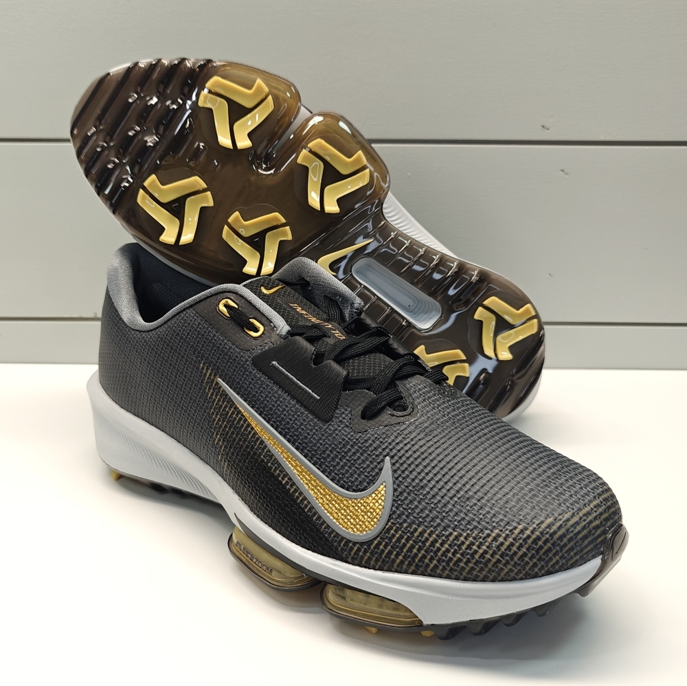 Nike  Air Zoom Infinity Tour 2 Golf Black Infinite Gold Golf Shoes sz Men's 11.5